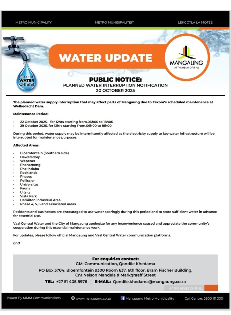Planned Water Interruption